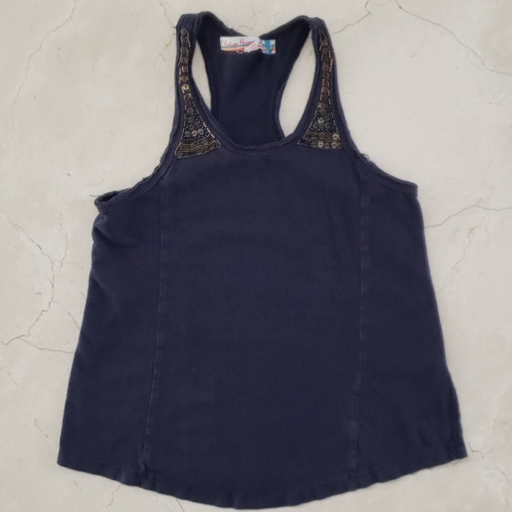 GIRL'S VINTAGE HAVANA SEQUINS RACERBACK TANK TOP